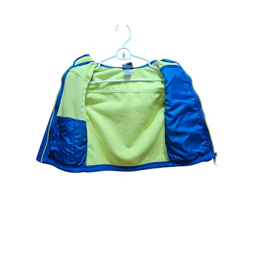 Boys Champion Jacket XS 4-5 Blue Lime Green